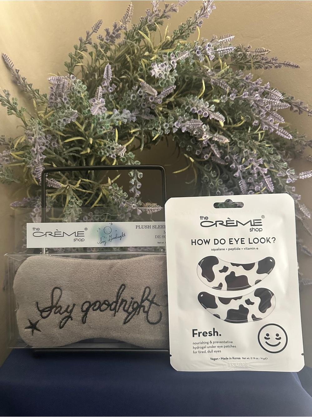 Sleep Set. 'Say Goodnight Plush Sleep Mask & Eye Patches Set. BN